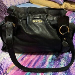 Authentic Miu Miu Black leather shoulder bag